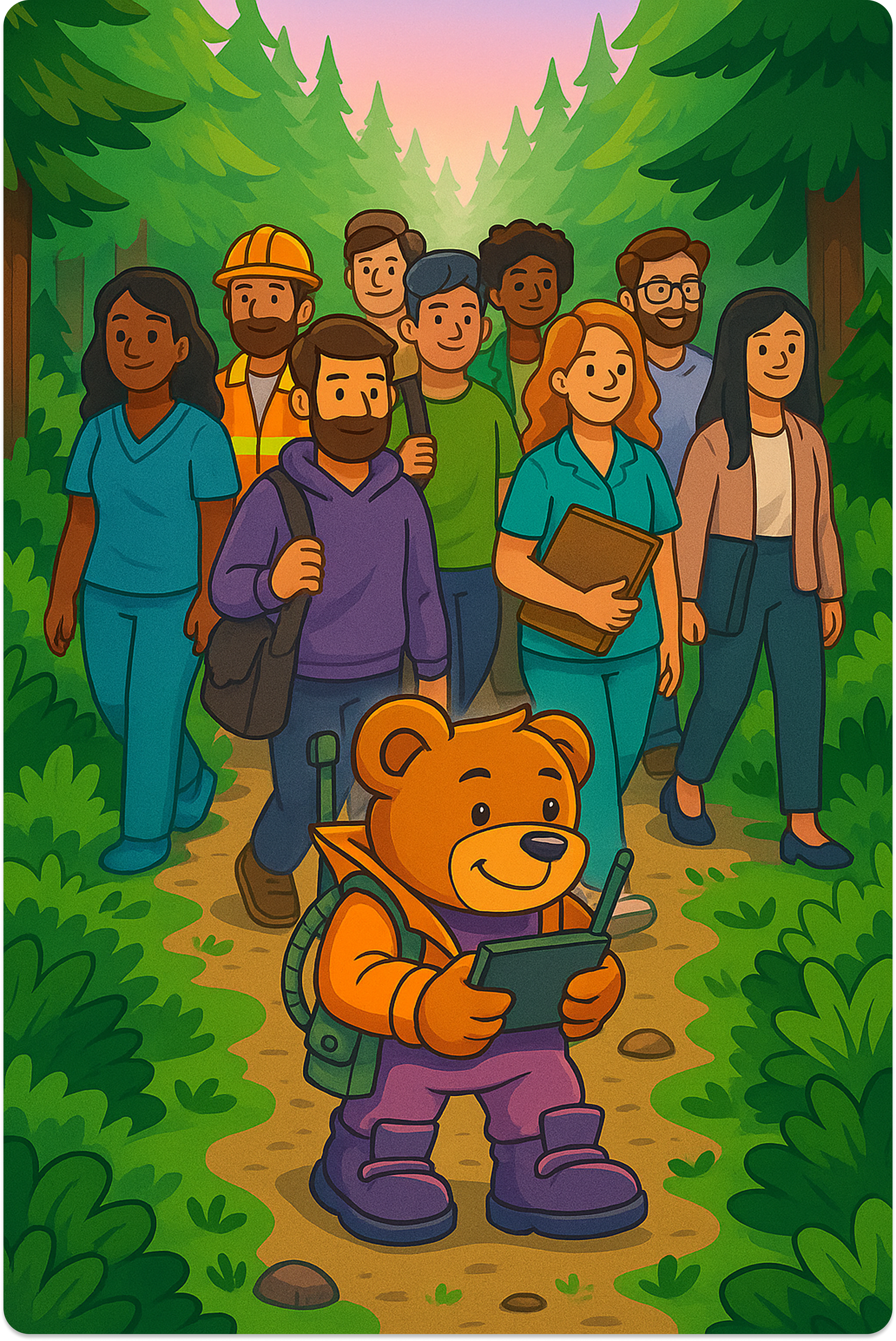 Career Search Bears Illustration